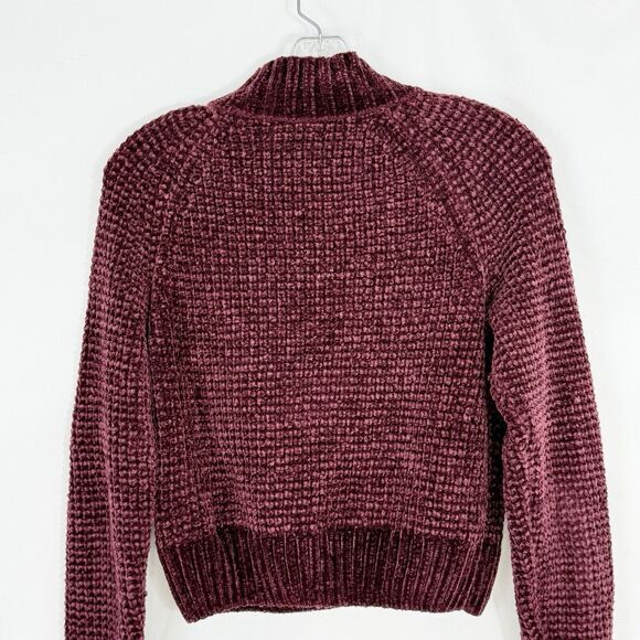 H&M Divided Women Chunky Knit Pullover Sweater Small Burgundy - Picture 3 of 16